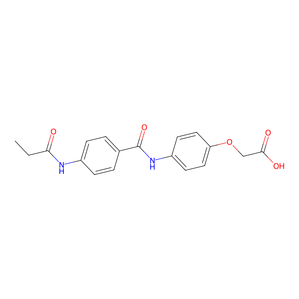 (4-{[4-(Propionylamino)benzoyl]amino}phenoxy)acetic acid molecular structure, CAS 500261-75-6