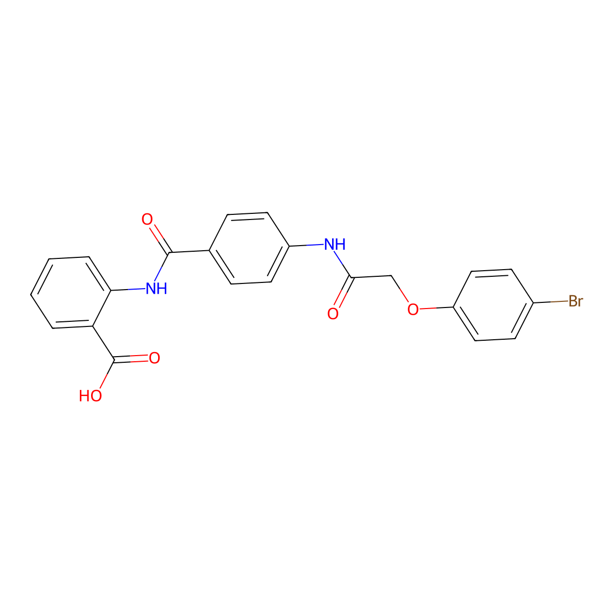 2-{[(4-{[(4-Bromophenoxy)acetyl]amino}phenyl)carbonyl]amino}benzoic acid molecular structure, CAS 500261-85-8