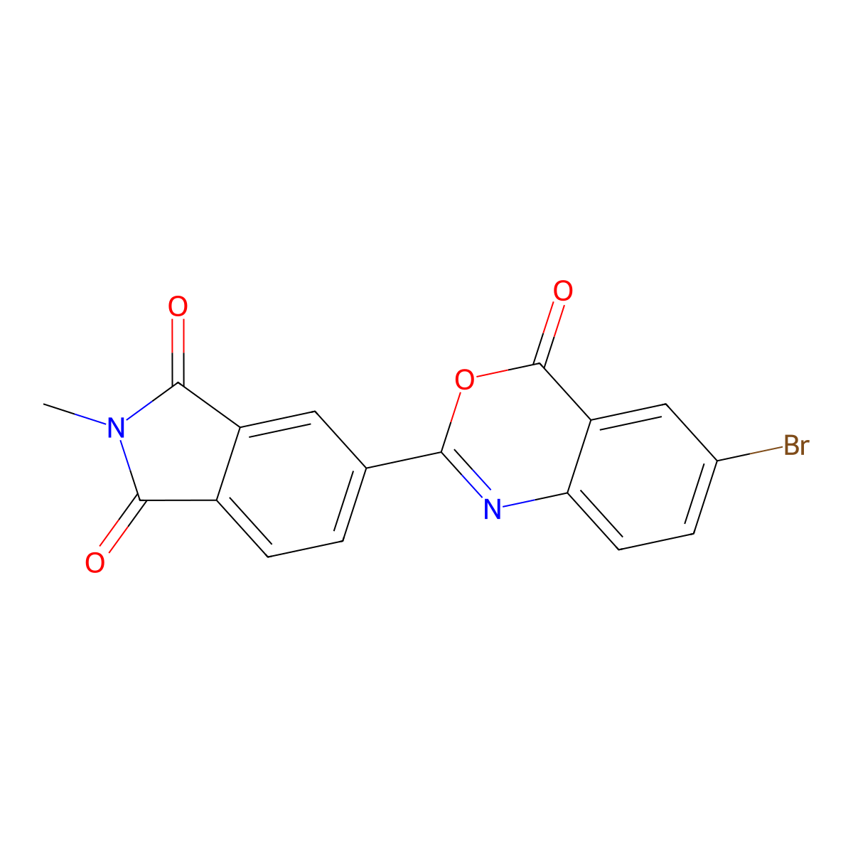 5-(6-Bromo-4-oxo-3,1-benzoxazin-2-yl)-2-methylisoindole-1,3-dione molecular structure, CAS 500262-00-0