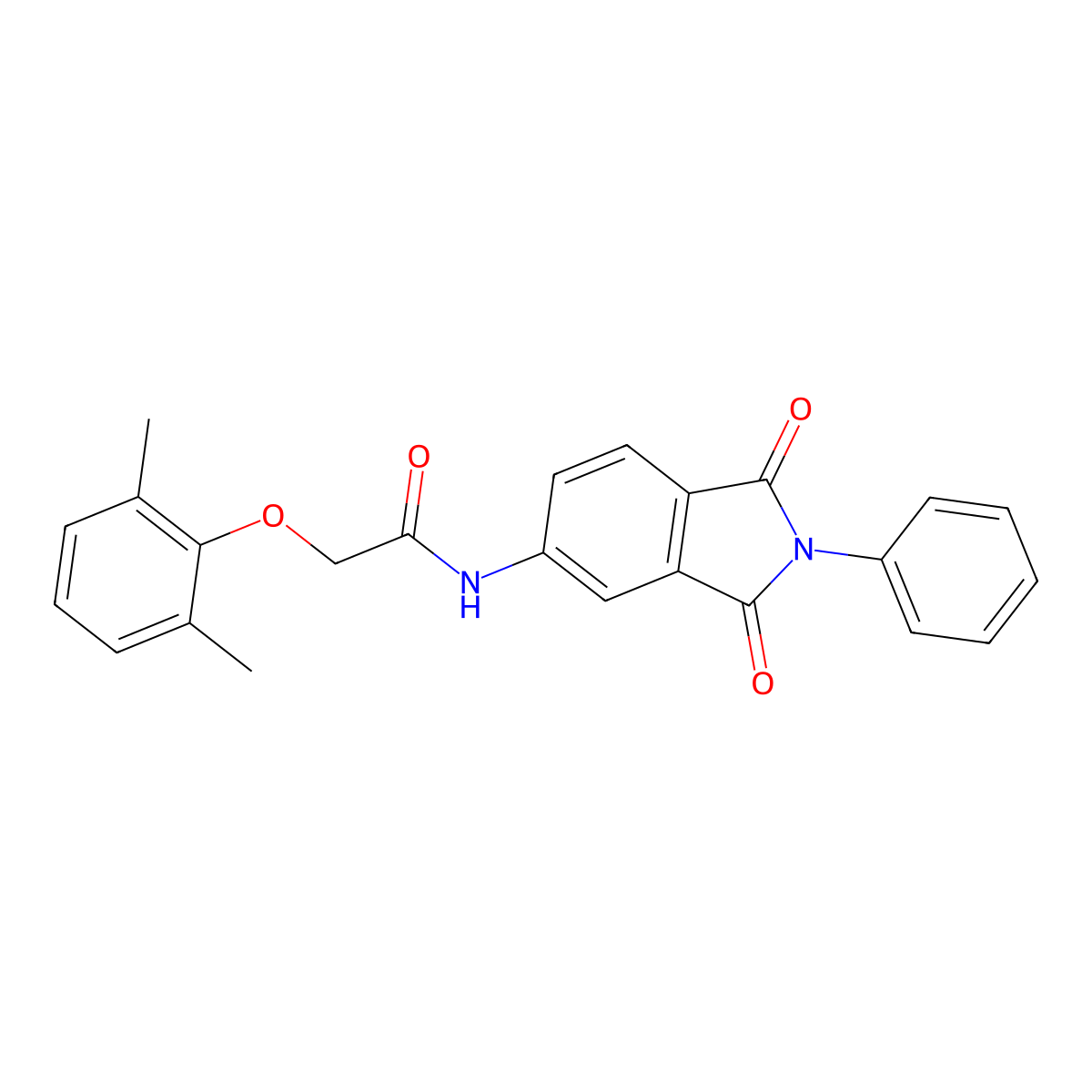 2-(2,6-dimethylphenoxy)-N-(1,3-dioxo-2-phenylisoindol-5-yl)acetamide molecular structure, CAS 500262-07-7
