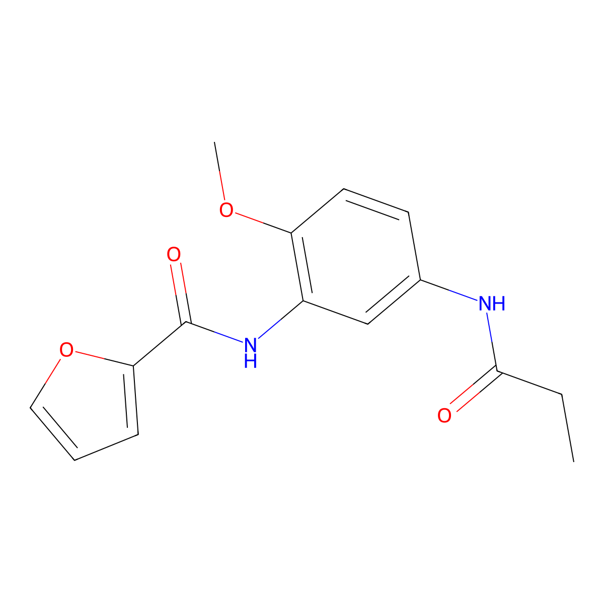 N-[2-methoxy-5-(propanoylamino)phenyl]furan-2-carboxamide molecular structure, CAS 500262-08-8
