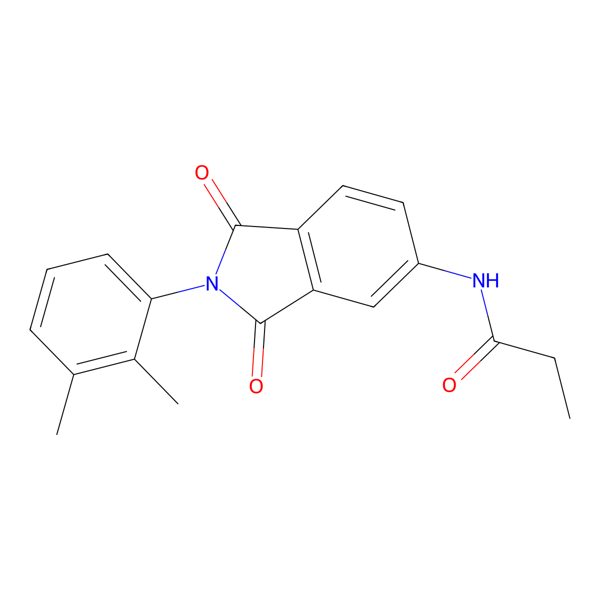 N-[2-(2,3-dimethylphenyl)-1,3-dioxoisoindol-5-yl]propanamide molecular structure, CAS 500262-09-9