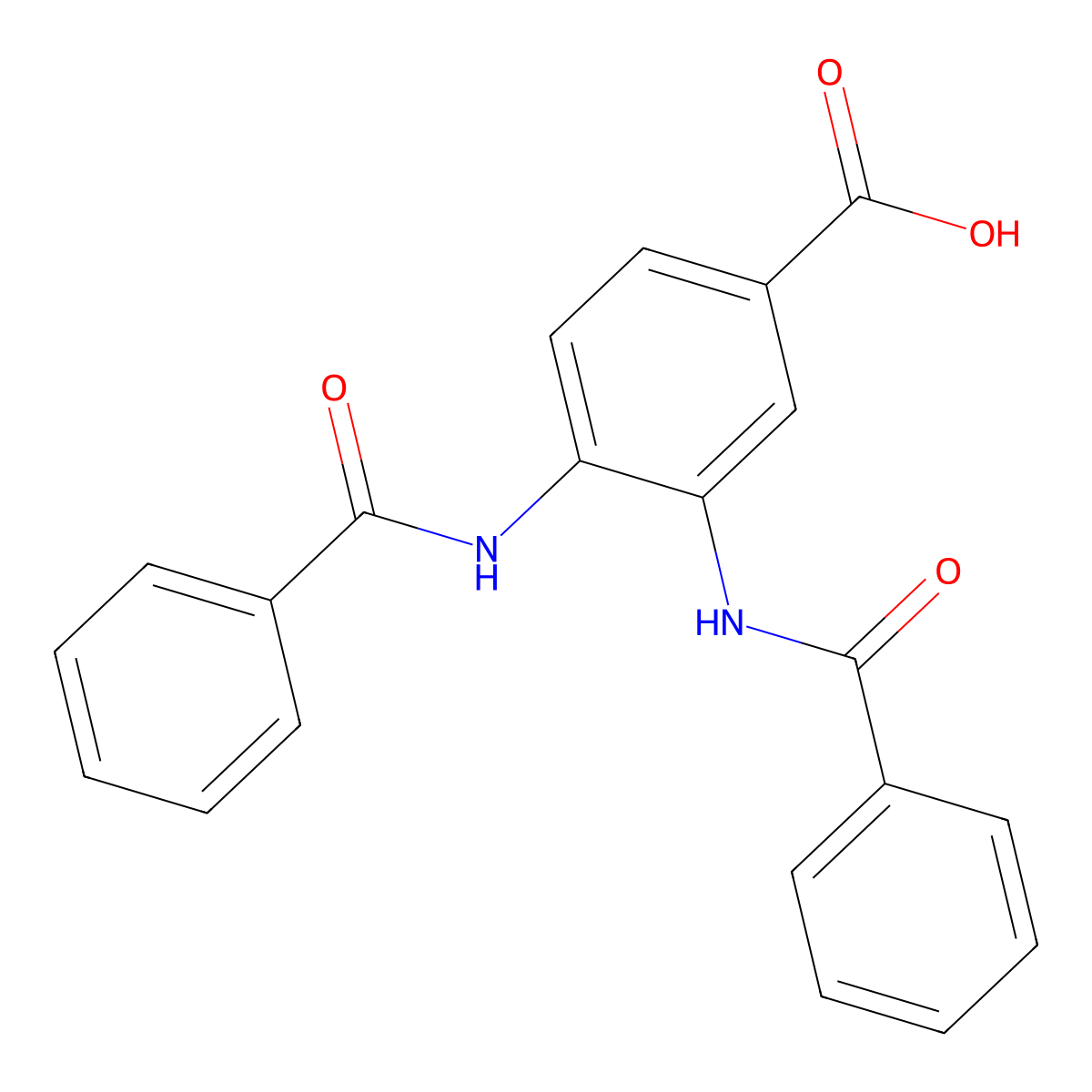 3,4-Bis[(phenylcarbonyl)amino]benzoic acid molecular structure, CAS 500262-11-3