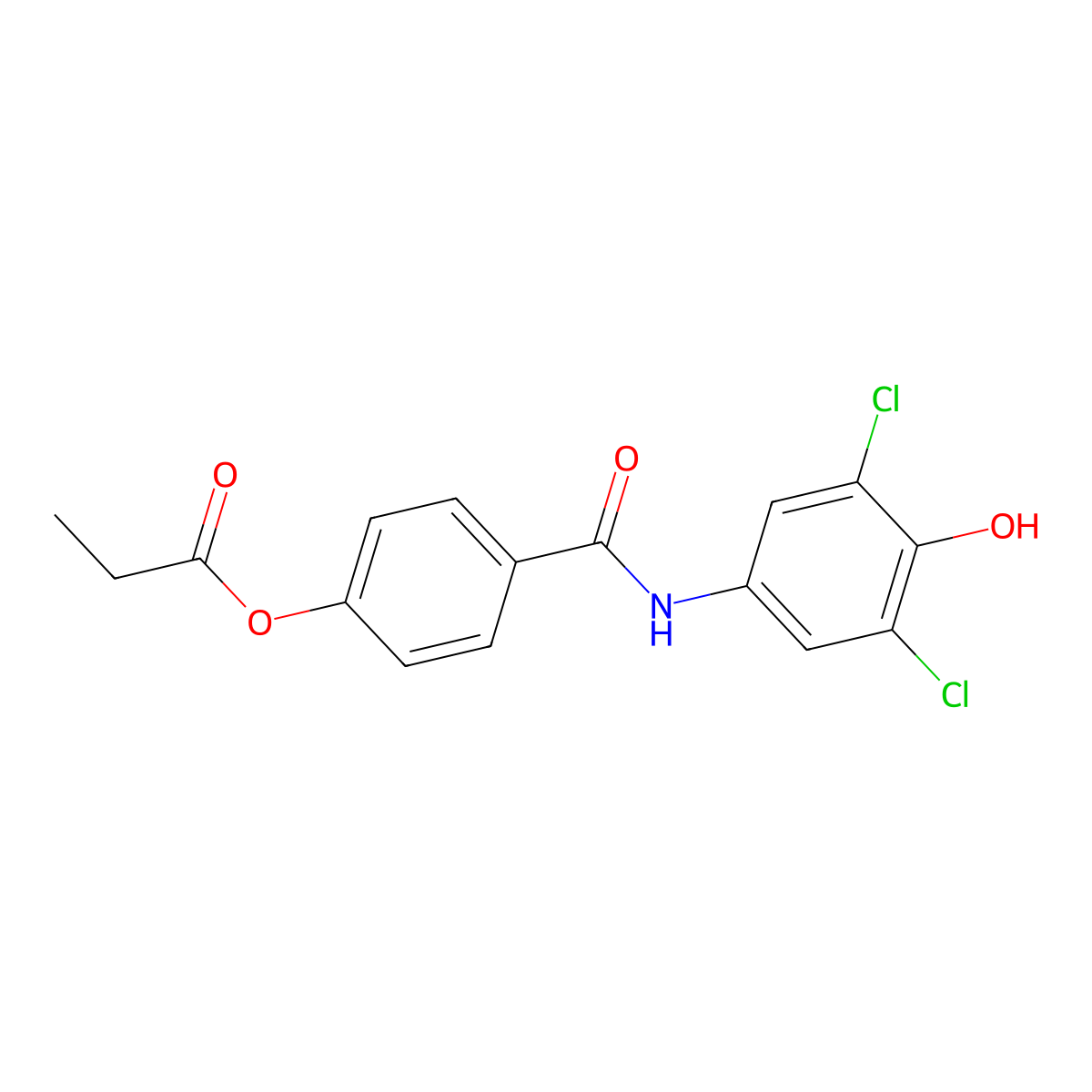 4-[(3,5-Dichloro-4-hydroxyphenyl)carbamoyl]phenyl propanoate molecular structure, CAS 500262-22-6