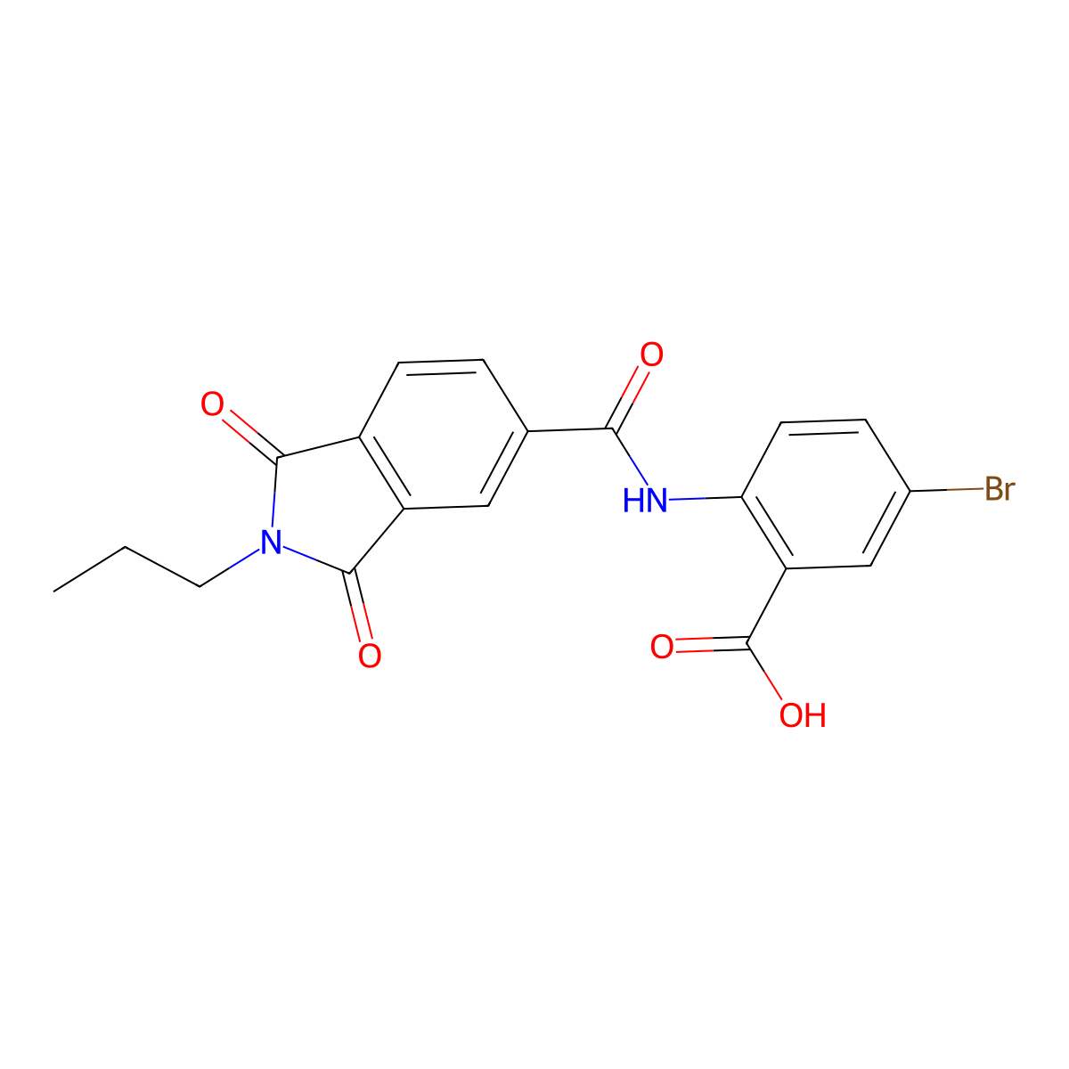 5-bromo-2-{[(1,3-dioxo-2-propyl-2,3-dihydro-1H-isoindol-5-yl)carbonyl]amino}benzoic acid molecular structure, CAS 500262-25-9