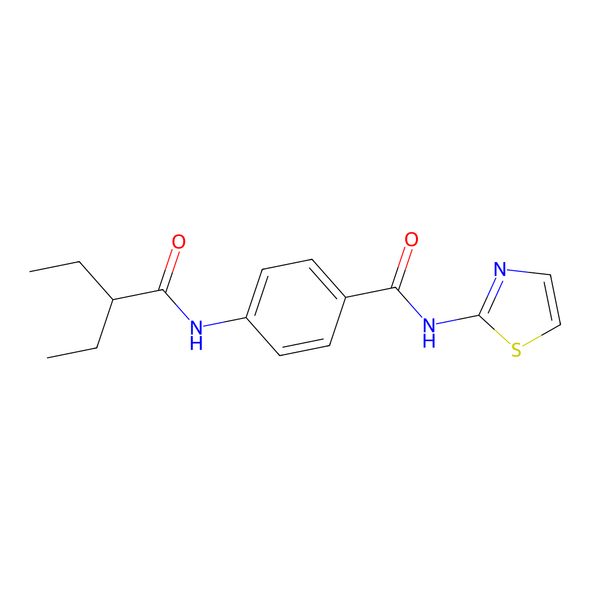 4-[(2-ethylbutanoyl)amino]-N-(1,3-thiazol-2-yl)benzamide molecular structure, CAS 500262-43-1
