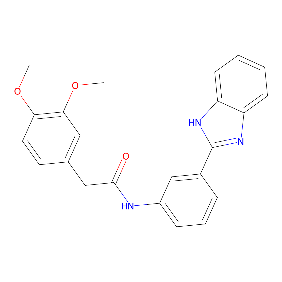 N-[3-(1H-benzimidazol-2-yl)phenyl]-2-(3,4-dimethoxyphenyl)acetamide molecular structure, CAS 500262-44-2