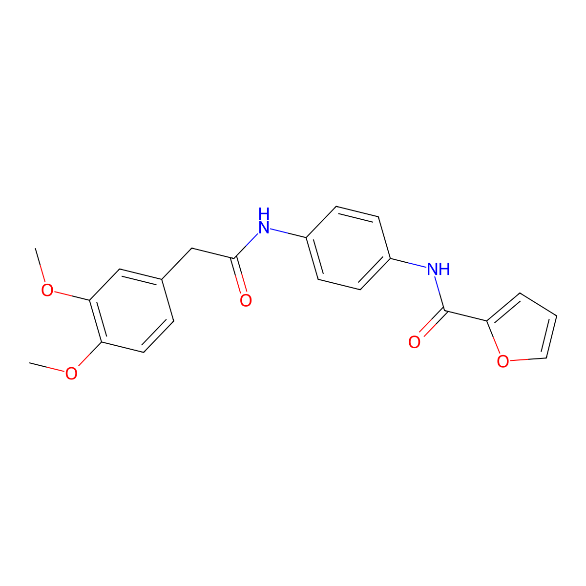 N-[4-[[2-(3,4-dimethoxyphenyl)acetyl]amino]phenyl]furan-2-carboxamide molecular structure, CAS 500262-48-6