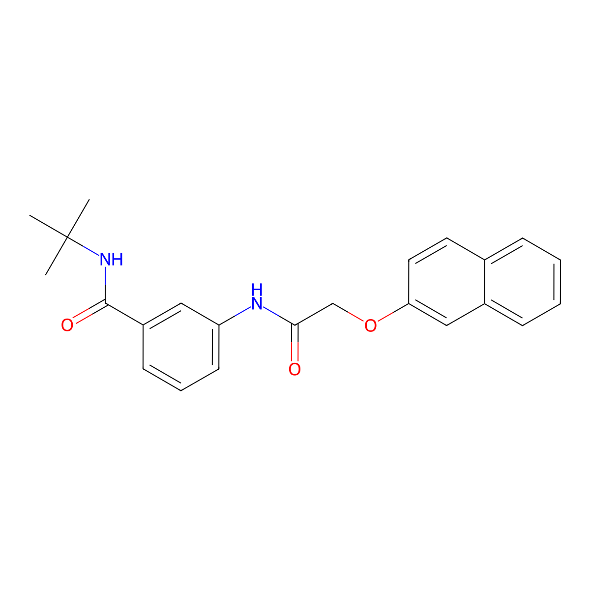 N-tert-butyl-3-[(2-naphthalen-2-yloxyacetyl)amino]benzamide molecular structure, CAS 500262-73-7