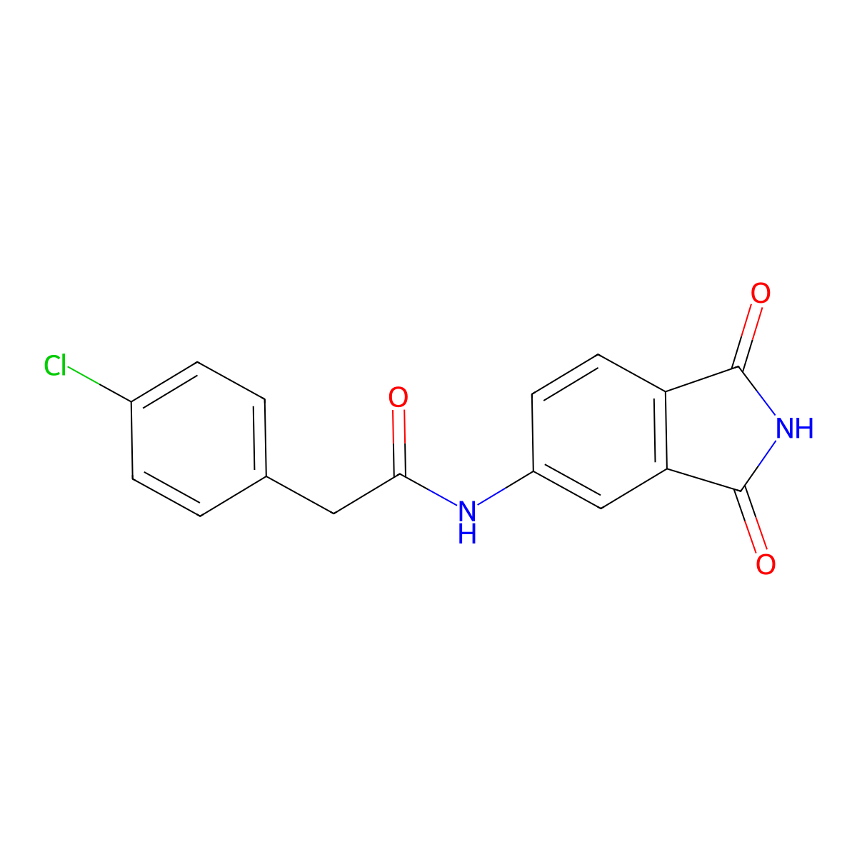 2-(4-chlorophenyl)-N-(1,3-dioxo-2,3-dihydro-1H-isoindol-5-yl)acetamide molecular structure, CAS 500262-82-8