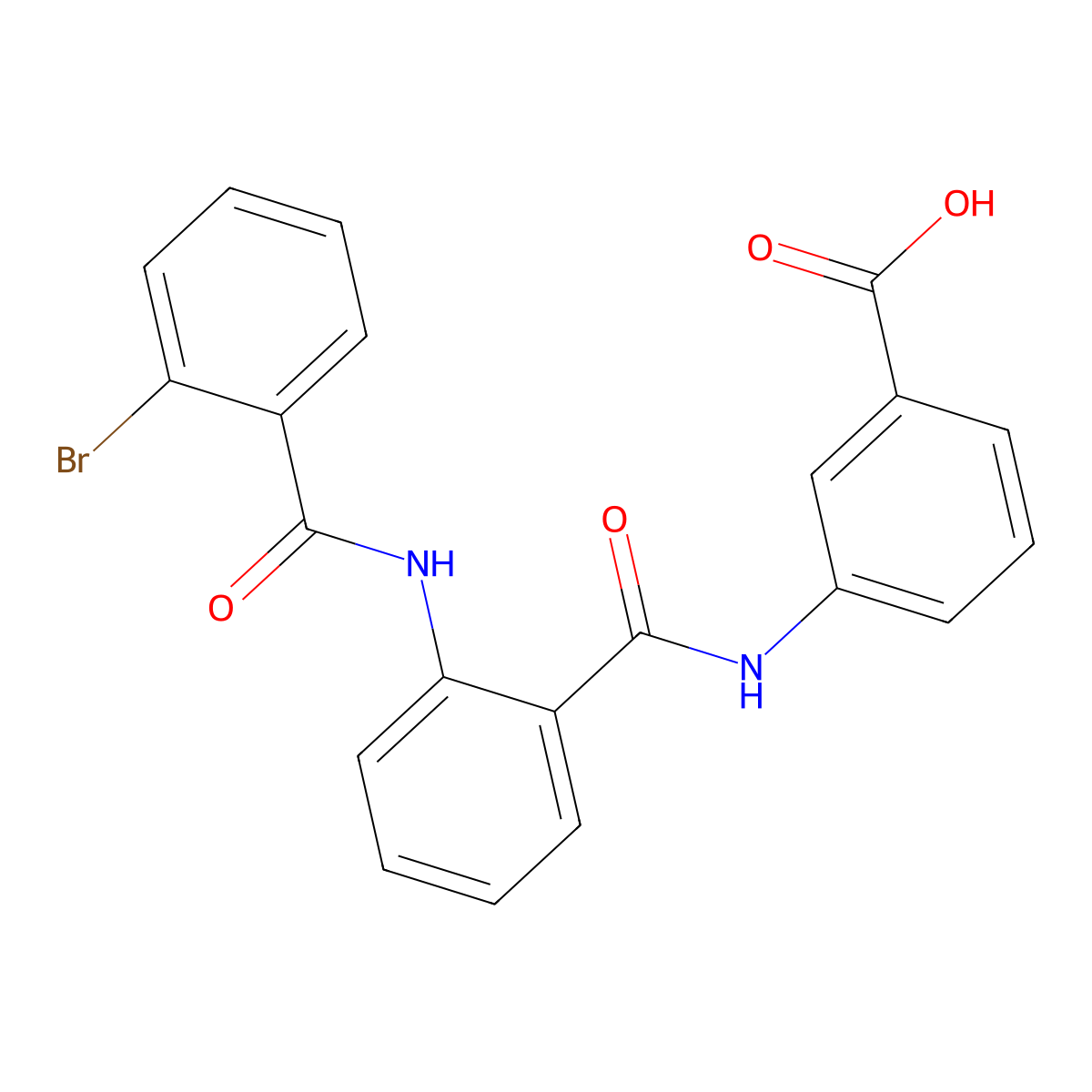 3-{[(2-{[(2-Bromophenyl)carbonyl]amino}phenyl)carbonyl]amino}benzoic acid molecular structure, CAS 500262-89-5