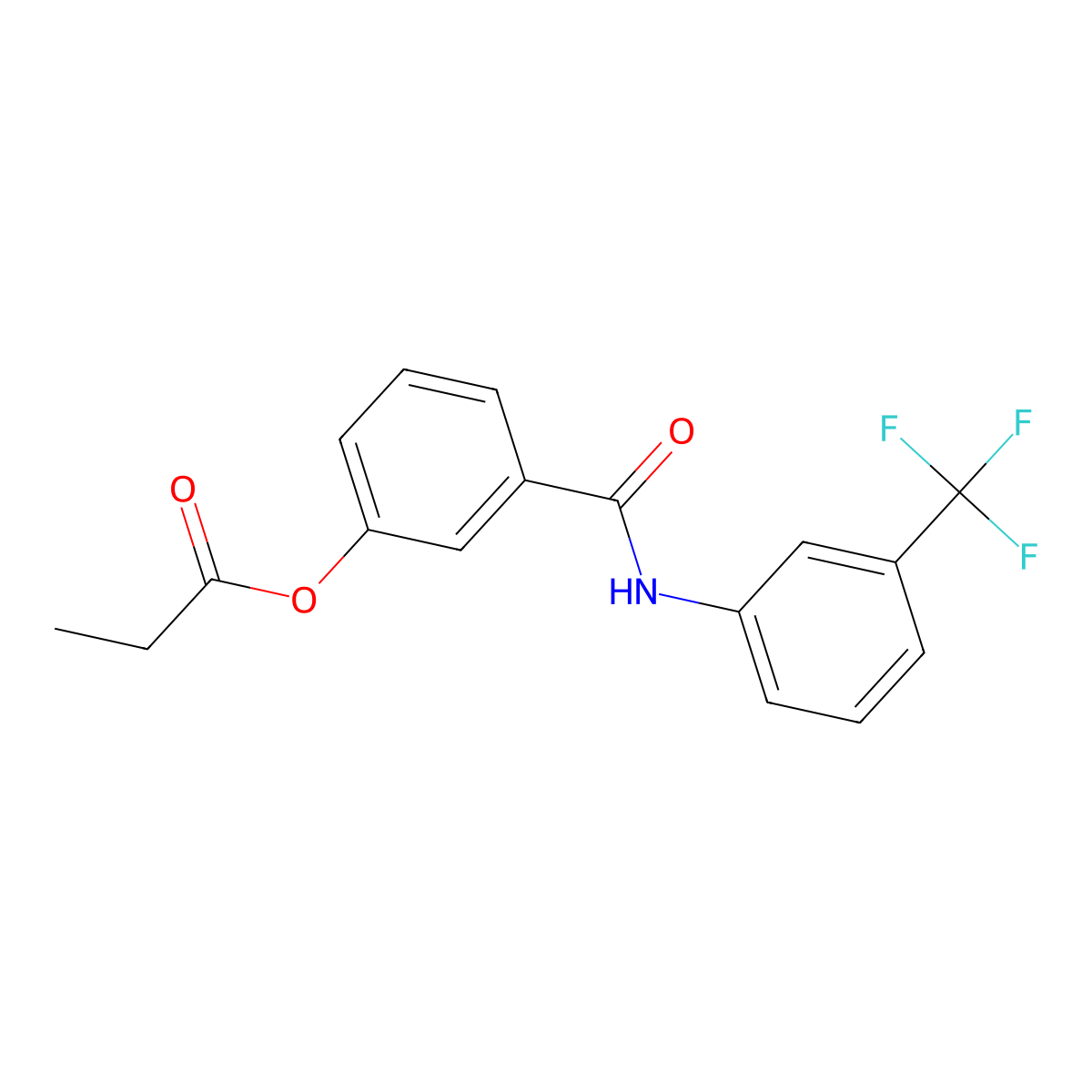 3-{[3-(Trifluoromethyl)phenyl]carbamoyl}phenyl propanoate molecular structure, CAS 500262-94-2