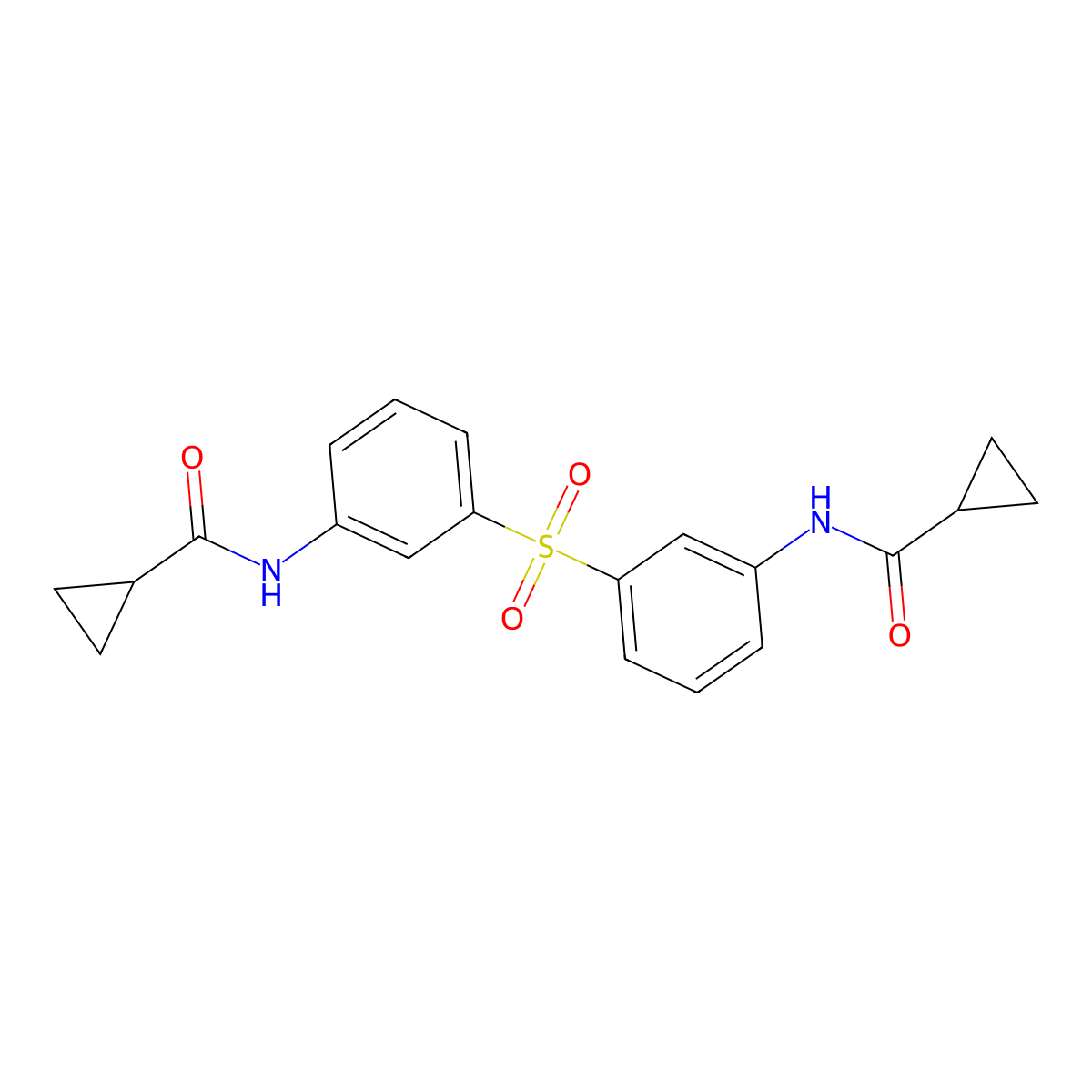 N,N'-(sulfonyldi-3,1-phenylene)dicyclopropanecarboxamide molecular structure, CAS 500263-00-3