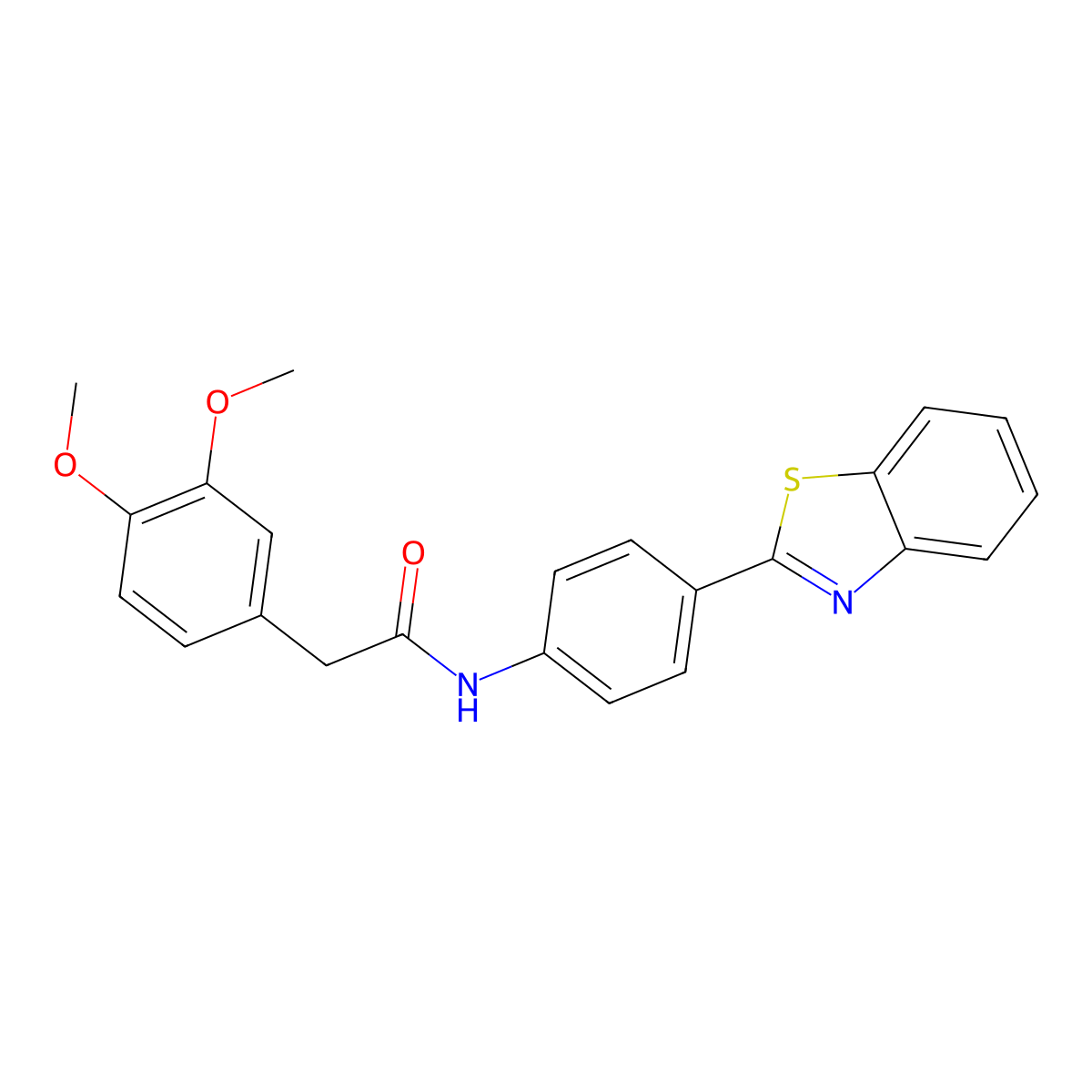 N-[4-(1,3-benzothiazol-2-yl)phenyl]-2-(3,4-dimethoxyphenyl)acetamide molecular structure, CAS 500263-01-4