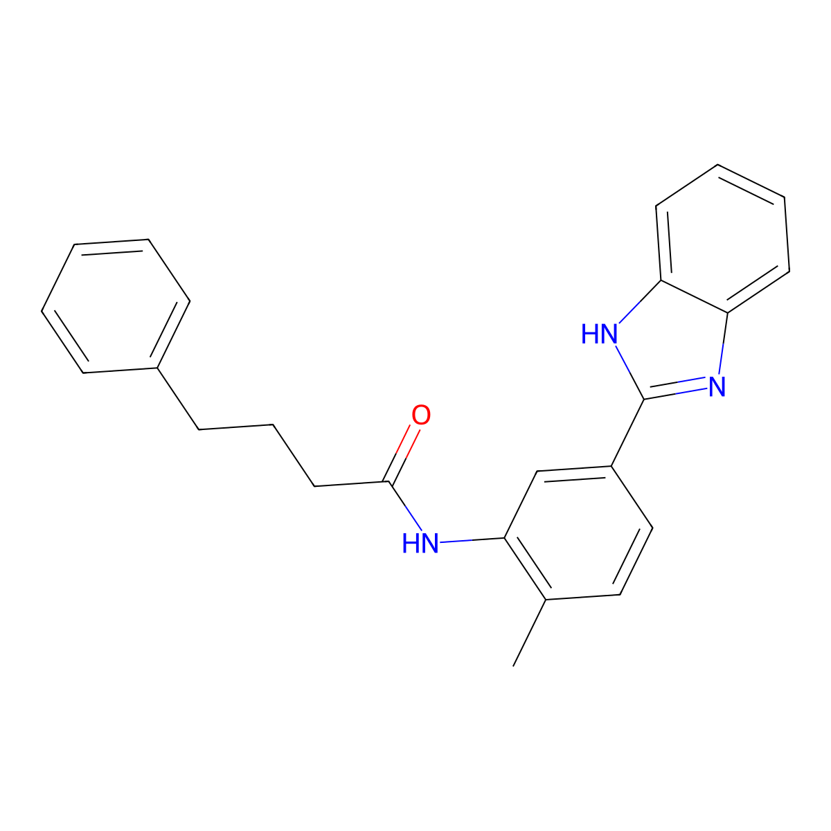N-[5-(1H-benzimidazol-2-yl)-2-methylphenyl]-4-phenylbutanamide molecular structure, CAS 500263-13-8