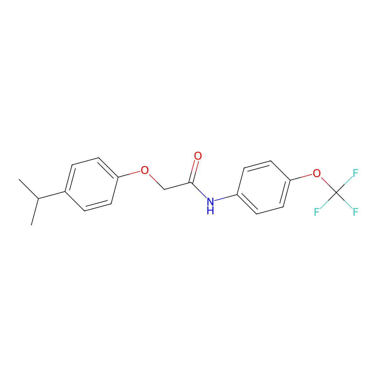 2-(4-isopropylphenoxy)-N-[4-(trifluoromethoxy)phenyl]acetamide molecular structure, CAS 500263-15-0