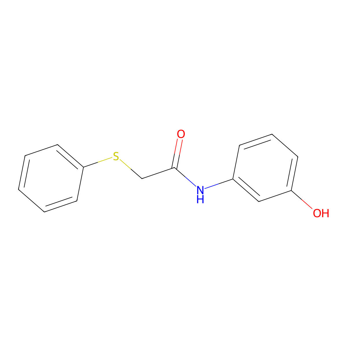 N-(3-hydroxyphenyl)-2-phenylsulfanylacetamide molecular structure, CAS 500263-24-1