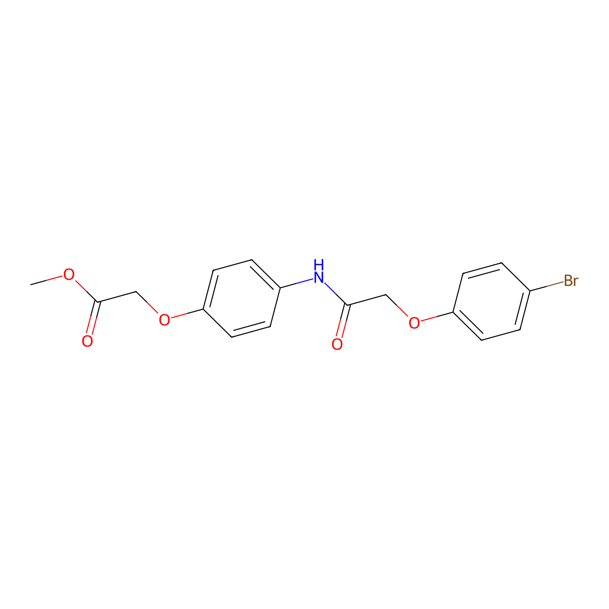 Methyl (4-{[(4-bromophenoxy)acetyl]amino}phenoxy)acetate molecular structure, CAS 500263-40-1