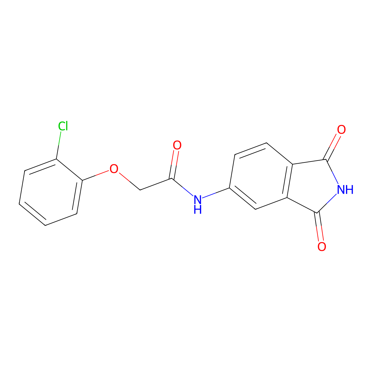 2-(2-chlorophenoxy)-N-(1,3-dioxo-2,3-dihydro-1H-isoindol-5-yl)acetamide molecular structure, CAS 500263-56-9