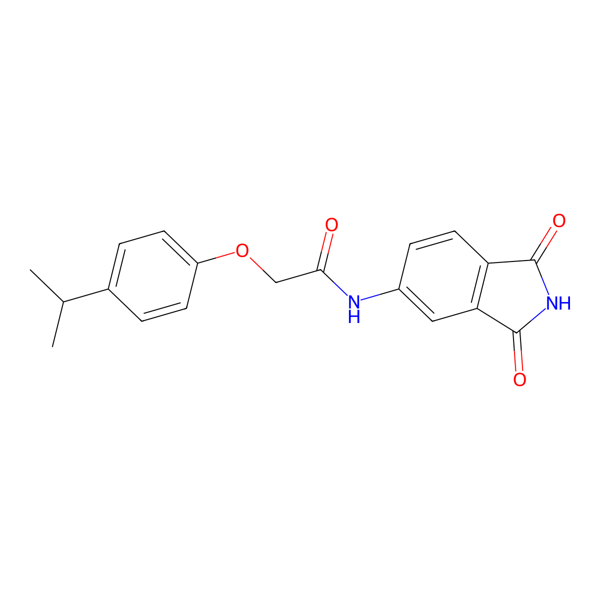 N-(1,3-dioxoisoindol-5-yl)-2-(4-propan-2-ylphenoxy)acetamide molecular structure, CAS 500263-57-0