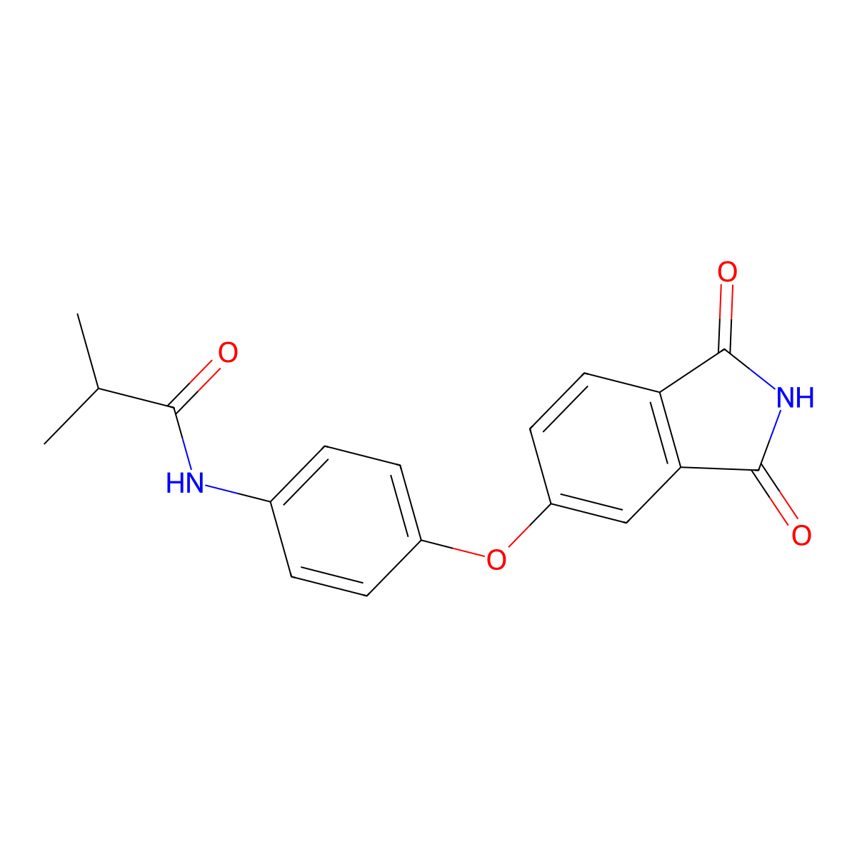 N-{4-[(1,3-dioxo-2,3-dihydro-1H-isoindol-5-yl)oxy]phenyl}-2-methylpropanamide molecular structure, CAS 500263-62-7