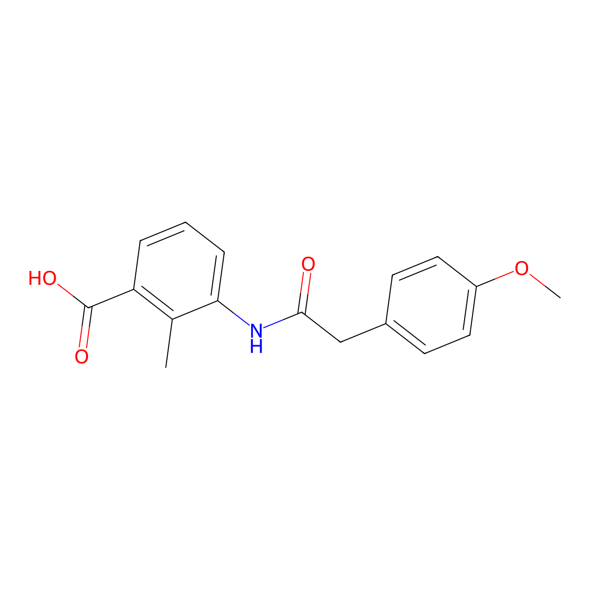 3-{[(4-Methoxyphenyl)acetyl]amino}-2-methylbenzoic acid molecular structure, CAS 500263-94-5