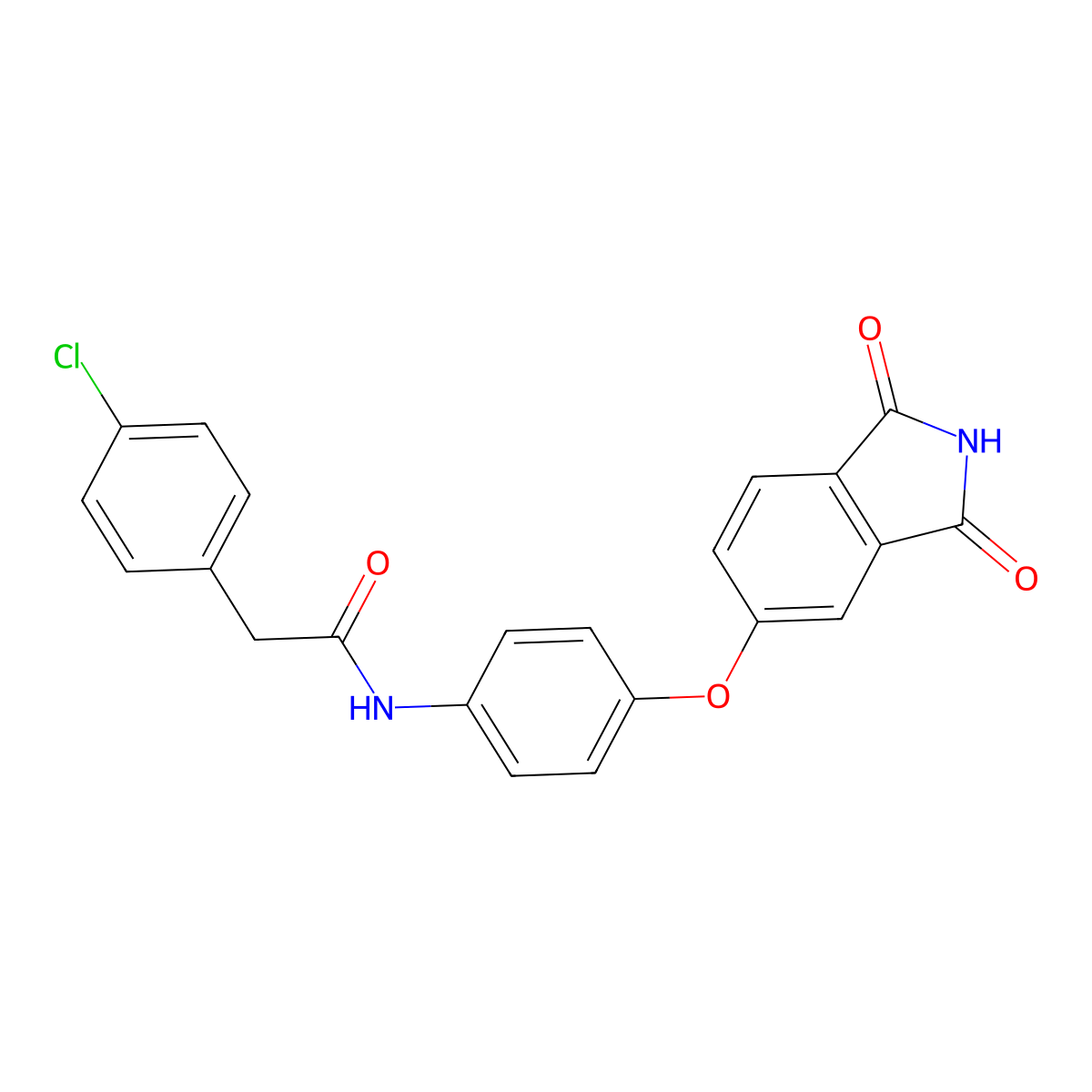 2-(4-chlorophenyl)-N-[4-(1,3-dioxoisoindol-5-yl)oxyphenyl]acetamide molecular structure, CAS 500264-05-1