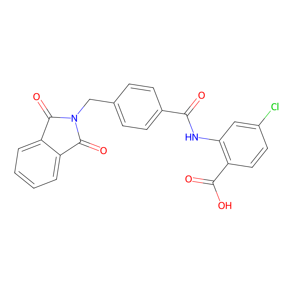 4-chloro-2-({4-[(1,3-dioxo-1,3-dihydro-2H-isoindol-2-yl)methyl]benzoyl}amino)benzoic acid molecular structure, CAS 500264-16-4
