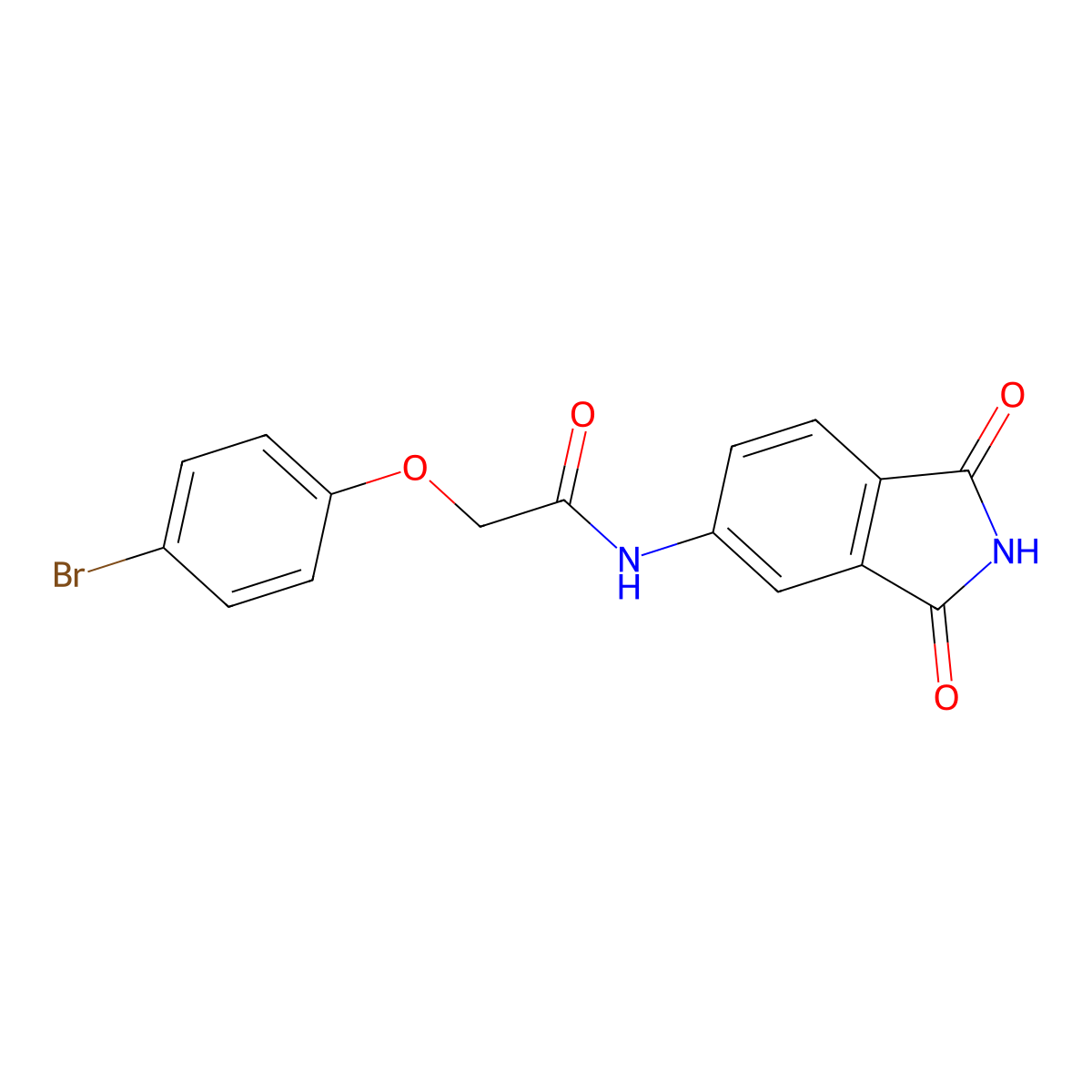 2-(4-bromophenoxy)-N-(1,3-dioxo-2,3-dihydro-1H-isoindol-5-yl)acetamide molecular structure, CAS 500264-30-2