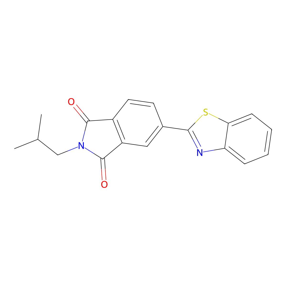 5-(1,3-Benzothiazol-2-yl)-2-(2-methylpropyl)isoindole-1,3-dione molecular structure, CAS 500264-34-6