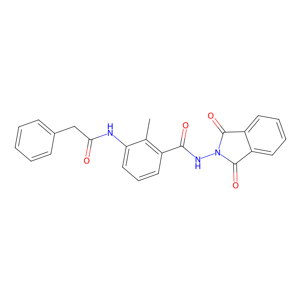 N-(1,3-dioxo-1,3-dihydro-2H-isoindol-2-yl)-2-methyl-3-[(phenylacetyl)amino]benzamide molecular structure, CAS 500264-62-0