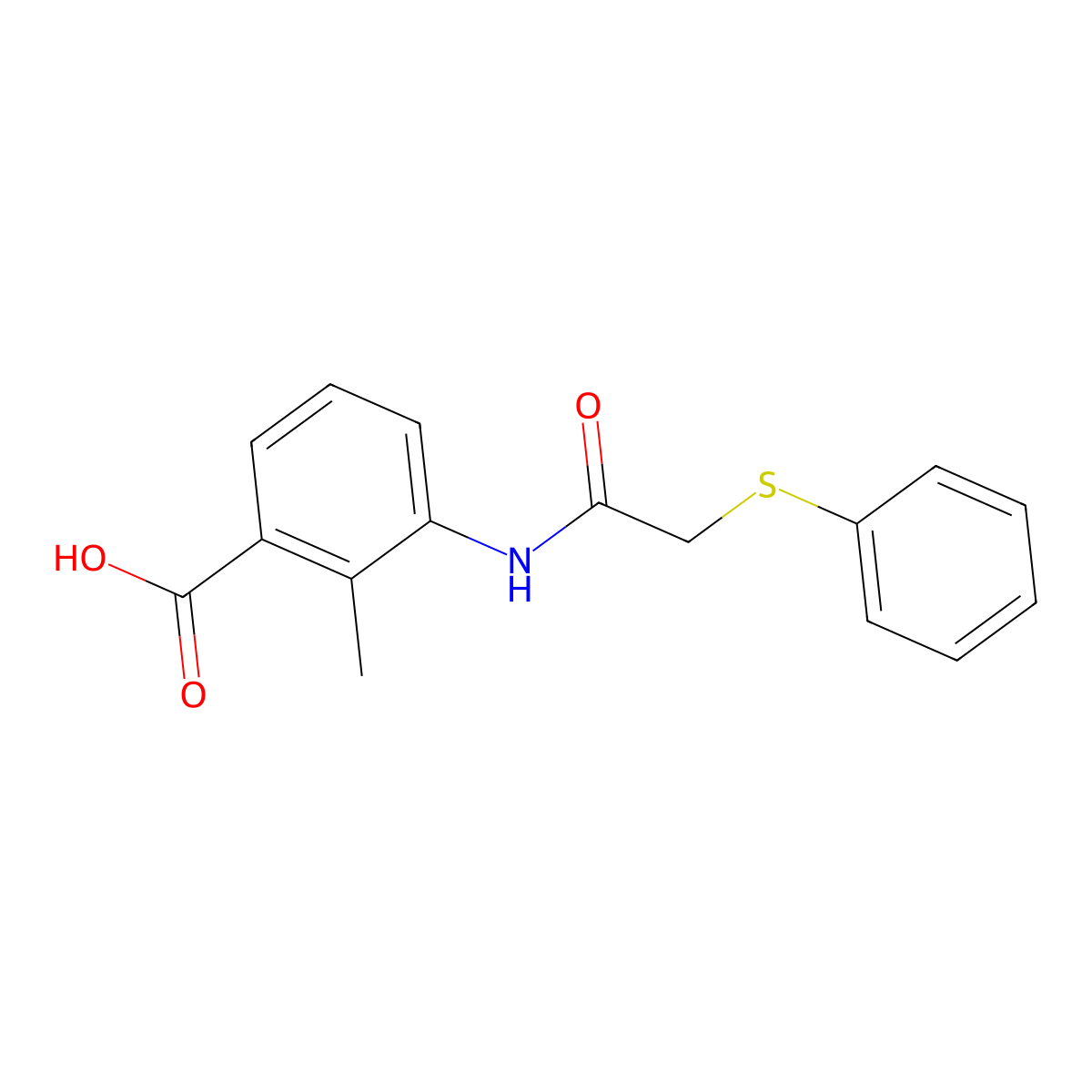 2-Methyl-3-{[(phenylsulfanyl)acetyl]amino}benzoic acid molecular structure, CAS 500264-76-6