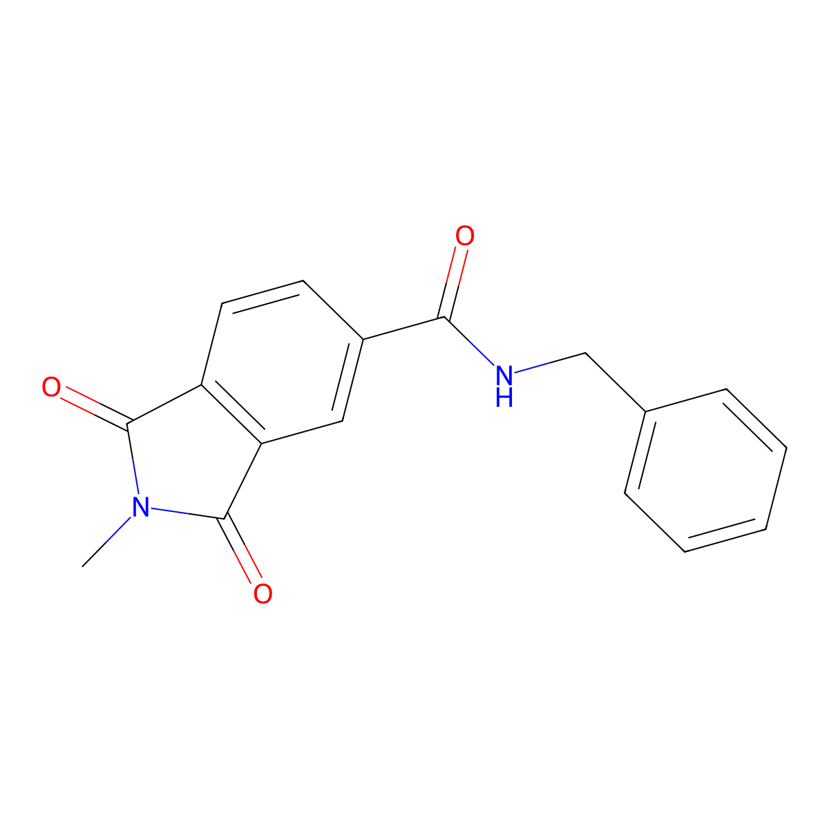 N-benzyl-2-methyl-1,3-dioxoisoindole-5-carboxamide molecular structure, CAS 500264-90-4