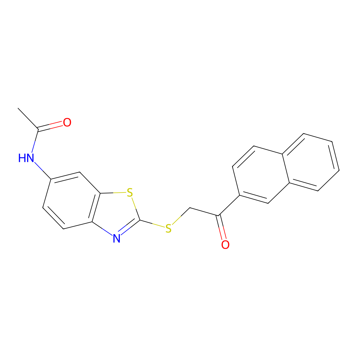 N-[2-(2-naphthalen-2-yl-2-oxoethyl)sulfanyl-1,3-benzothiazol-6-yl]acetamide molecular structure, CAS 500264-93-7
