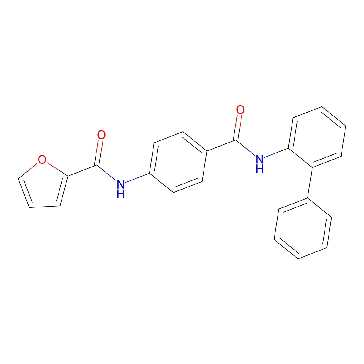N-{4-[(2-biphenylylamino)carbonyl]phenyl}-2-furamide molecular structure, CAS 500264-96-0