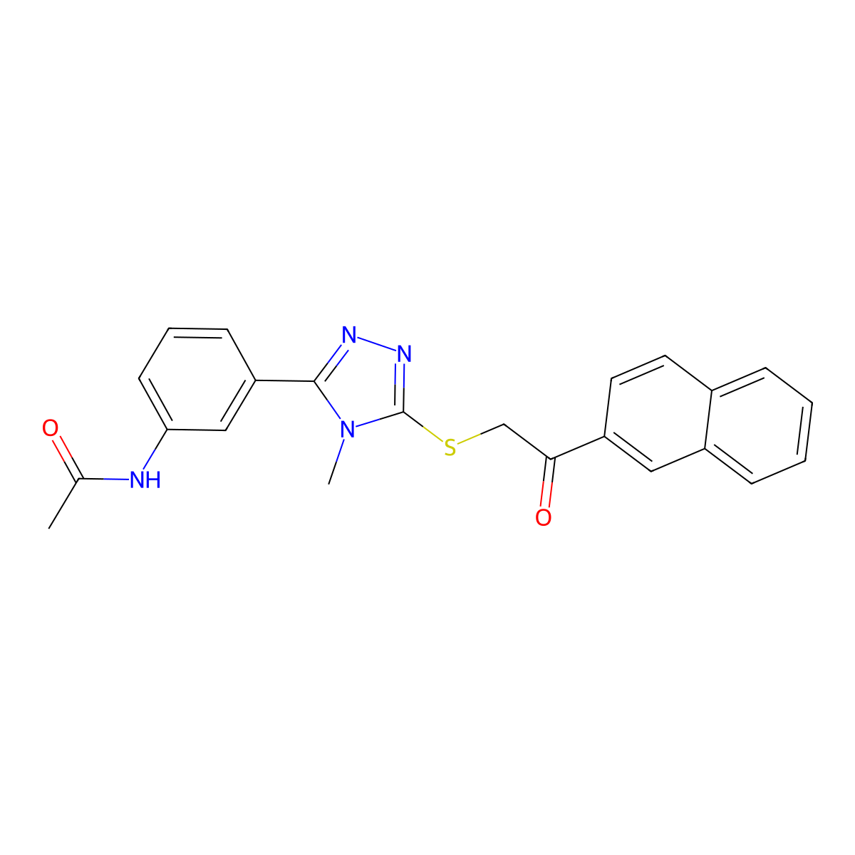 N-[3-[4-methyl-5-(2-naphthalen-2-yl-2-oxoethyl)sulfanyl-1,2,4-triazol-3-yl]phenyl]acetamide molecular structure, CAS 500264-99-3