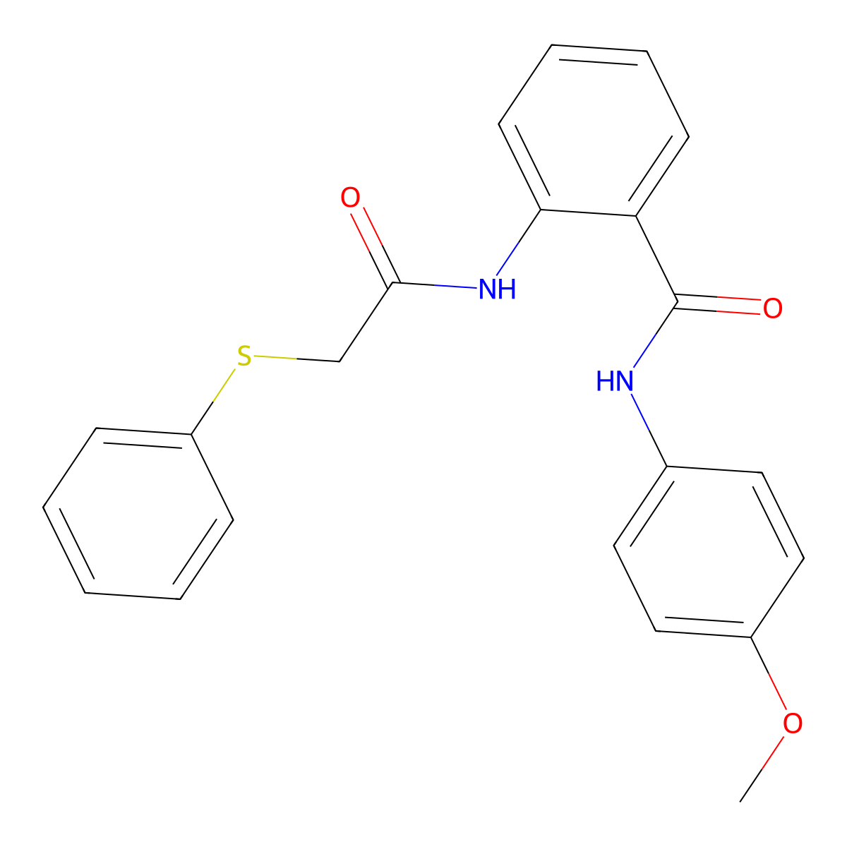 N-(4-methoxyphenyl)-2-{[(phenylsulfanyl)acetyl]amino}benzamide molecular structure, CAS 500265-02-1
