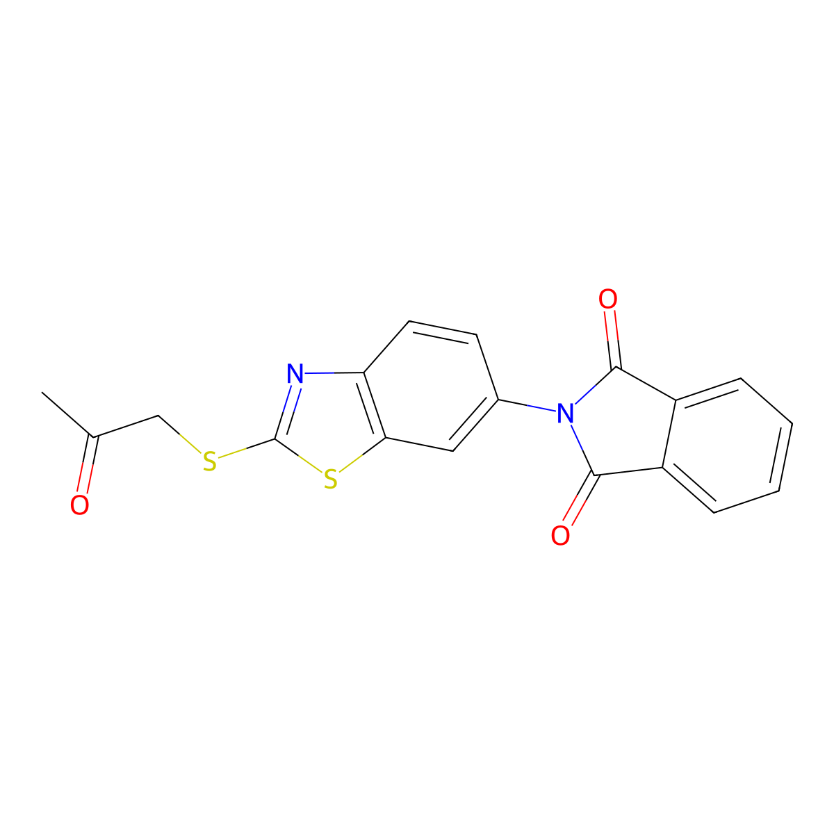 2-[2-(2-Oxopropylsulfanyl)-1,3-benzothiazol-6-yl]isoindole-1,3-dione molecular structure, CAS 500265-07-6