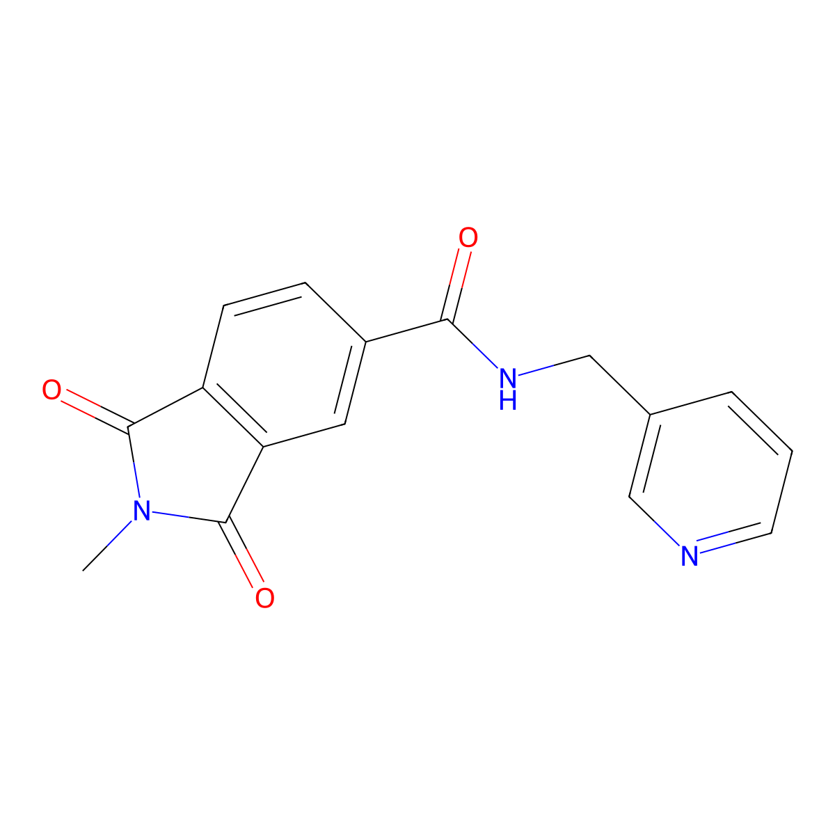 2-methyl-1,3-dioxo-N-(pyridin-3-ylmethyl)isoindole-5-carboxamide molecular structure, CAS 500265-24-7
