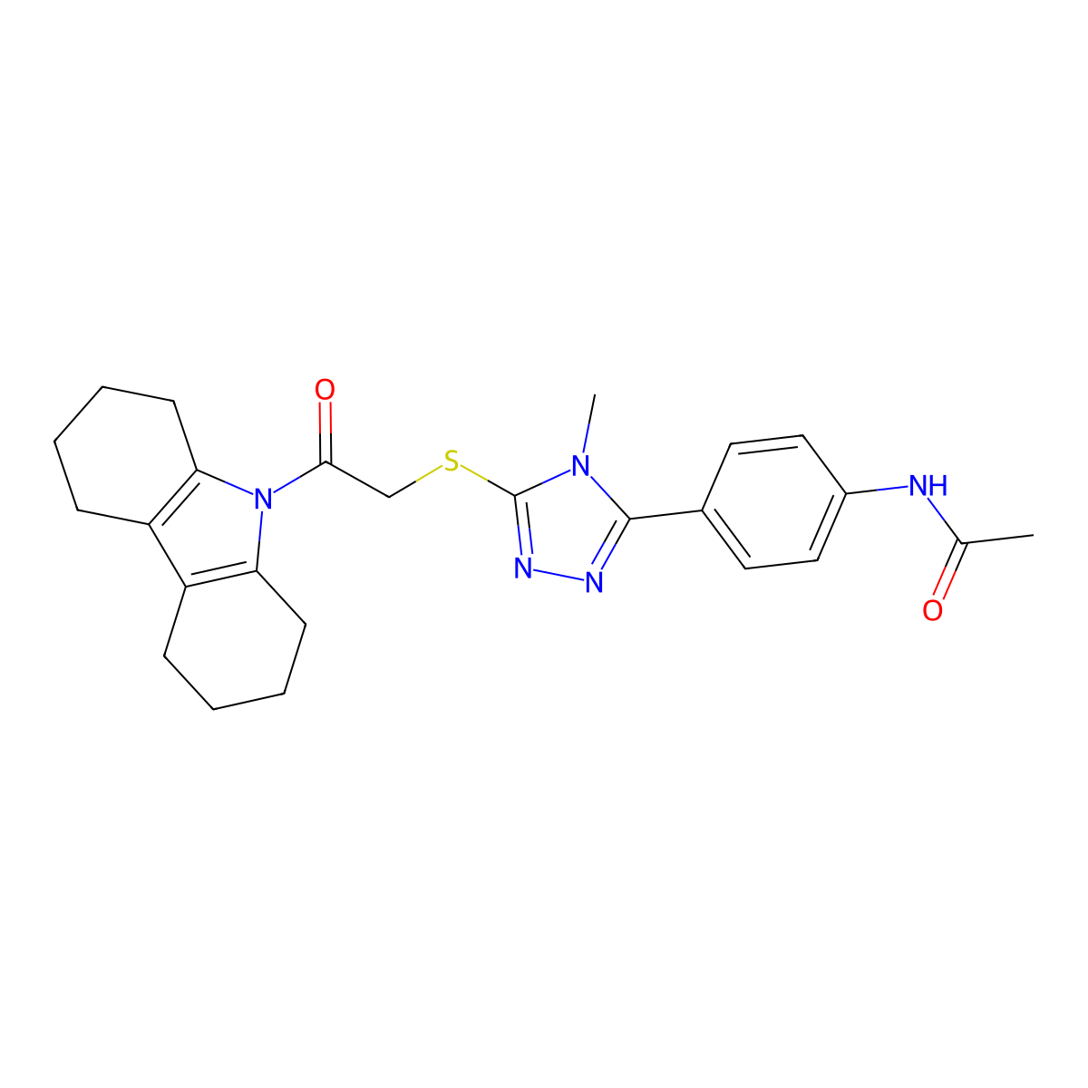 N-[4-[4-methyl-5-[2-(1,2,3,4,5,6,7,8-octahydrocarbazol-9-yl)-2-oxoethyl]sulfanyl-1,2,4-triazol-3-yl]phenyl]acetamide molecular structure, CAS 500265-96-3