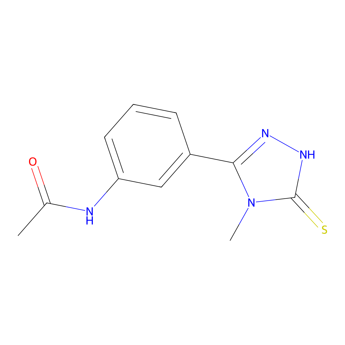 N-[3-(4-methyl-5-sulfanylidene-1H-1,2,4-triazol-3-yl)phenyl]acetamide molecular structure, CAS 500266-04-6