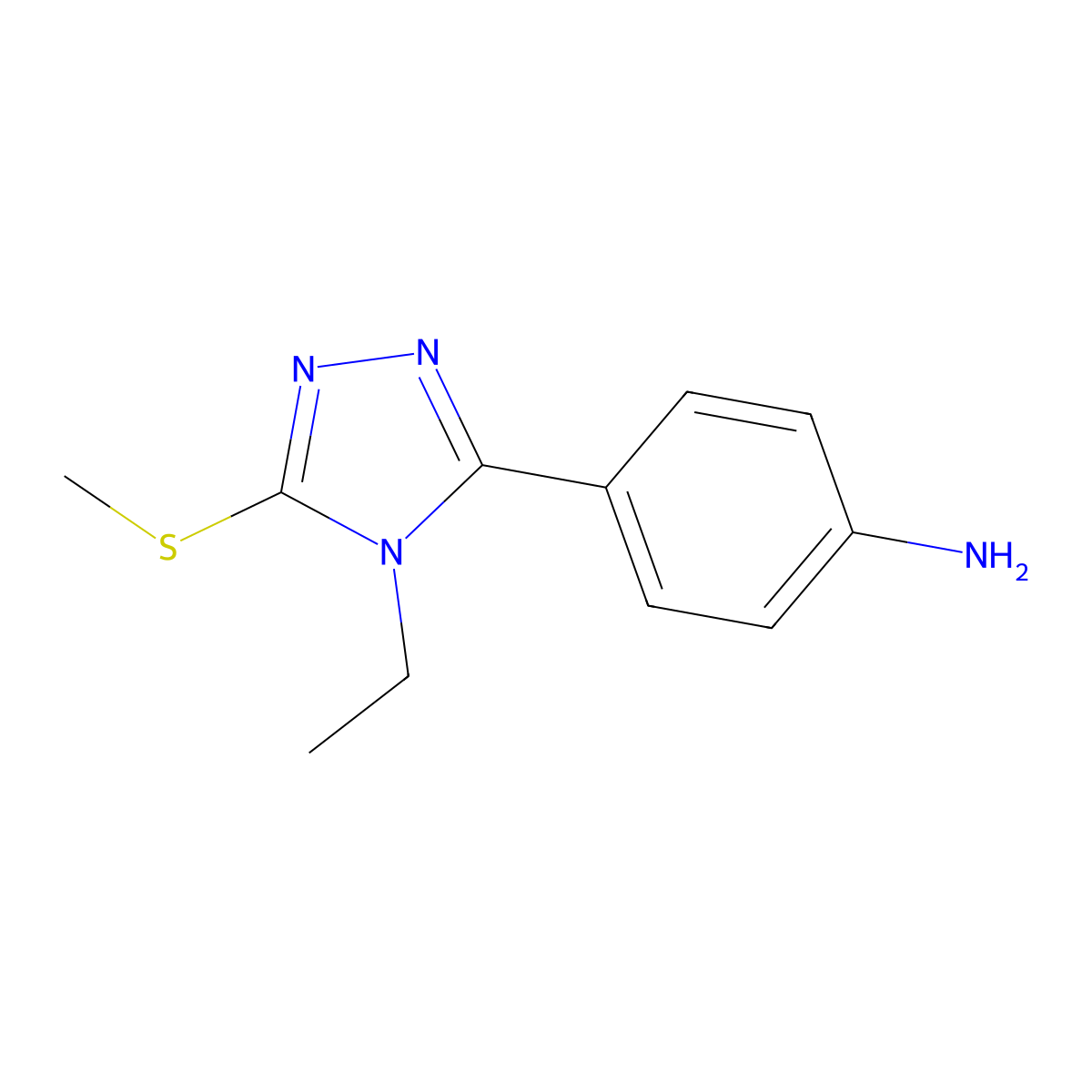 4-(4-Ethyl-5-methylsulfanyl-1,2,4-triazol-3-yl)aniline molecular structure, CAS 500266-06-8