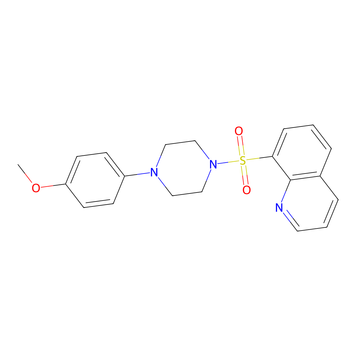8-{[4-(4-Methoxyphenyl)piperazin-1-yl]sulfonyl}quinoline molecular structure, CAS 500267-55-0
