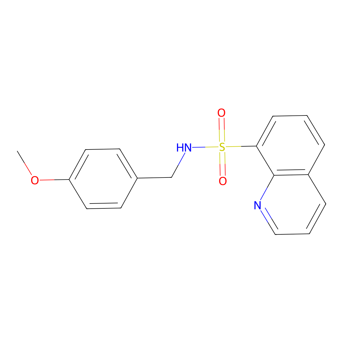 N-(4-methoxybenzyl)quinoline-8-sulfonamide molecular structure, CAS 500267-57-2