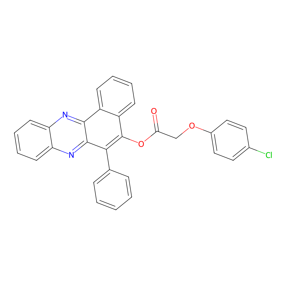 6-Phenylbenzo[a]phenazin-5-yl (4-chlorophenoxy)acetate molecular structure, CAS 500267-96-9