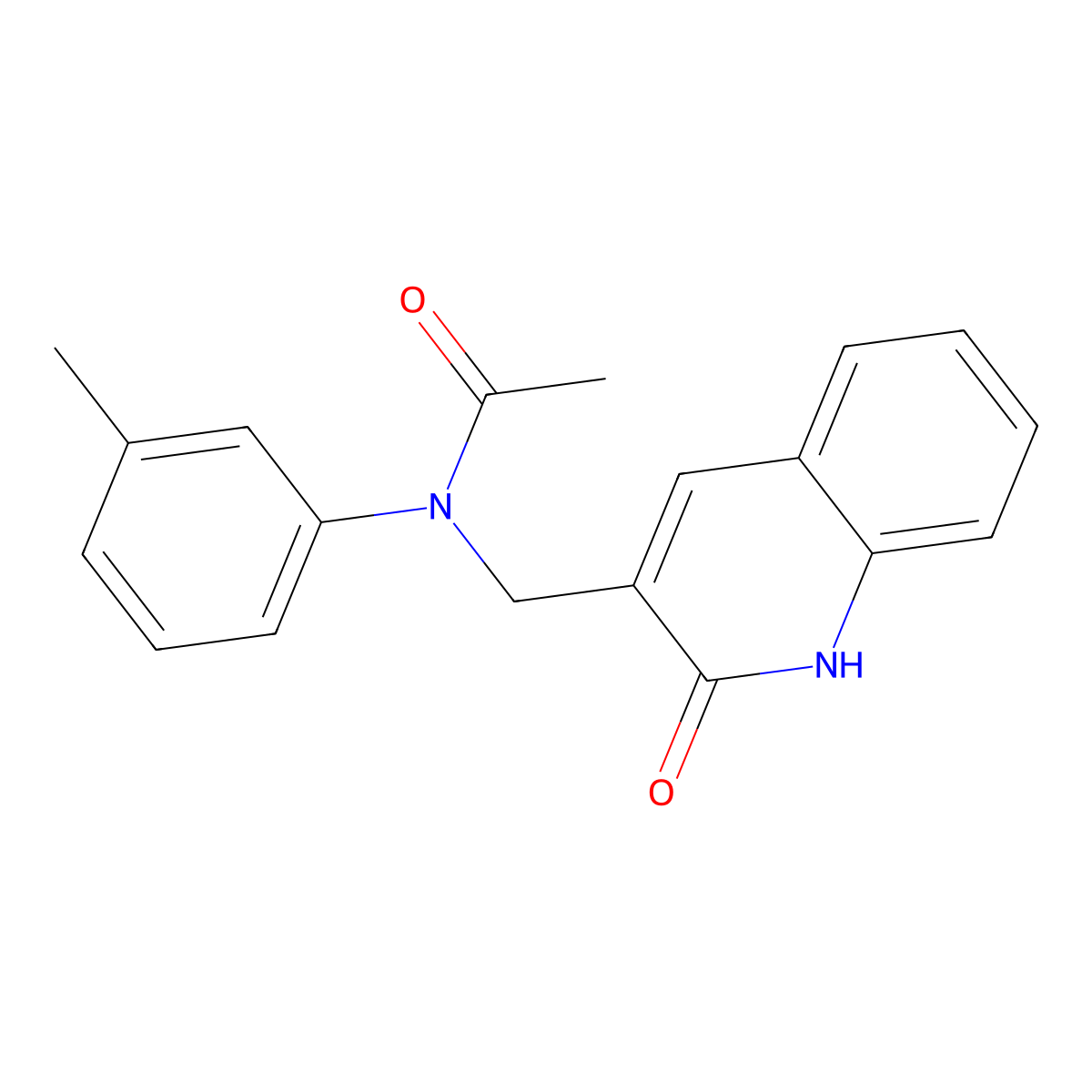 N-(3-methylphenyl)-N-[(2-oxo-1H-quinolin-3-yl)methyl]acetamide molecular structure, CAS 500267-97-0