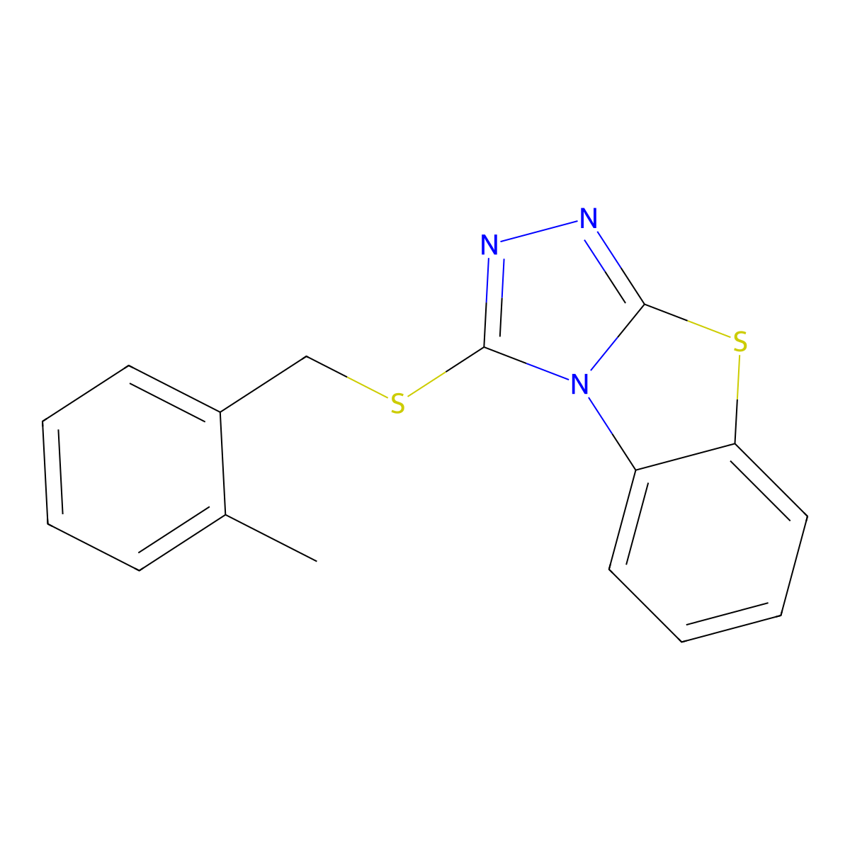 3-[(2-Methylbenzyl)sulfanyl][1,2,4]triazolo[3,4-b][1,3]benzothiazole molecular structure, CAS 500268-33-7