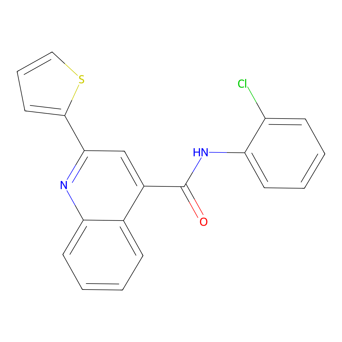 N-(2-chlorophenyl)-2-(2-thienyl)-4-quinolinecarboxamide molecular structure, CAS 500269-02-3