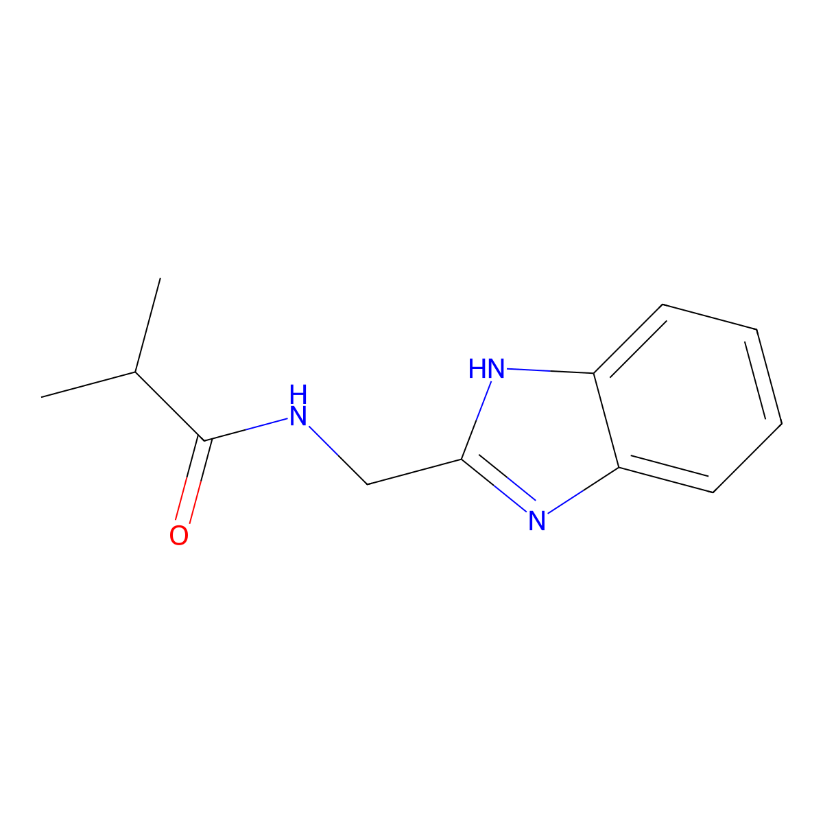 N-((1H-1,3-benzodiazol-2-yl)methyl)-2-methylpropanamide molecular structure, CAS 500269-41-0