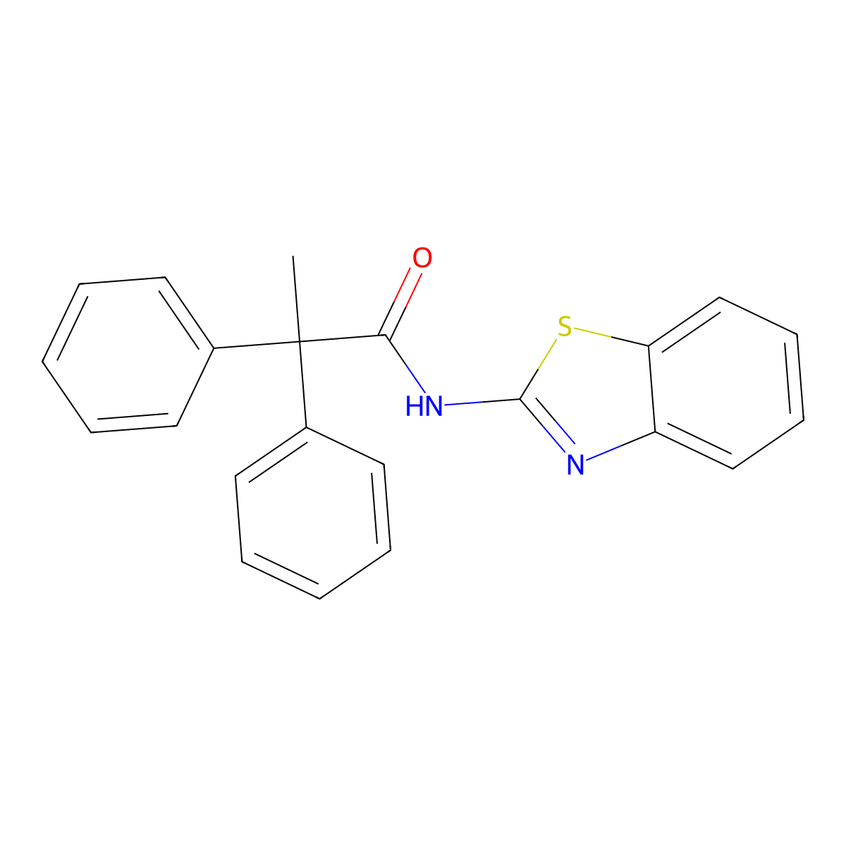 N-(1,3-benzothiazol-2-yl)-2,2-diphenylpropanamide molecular structure, CAS 500269-47-6